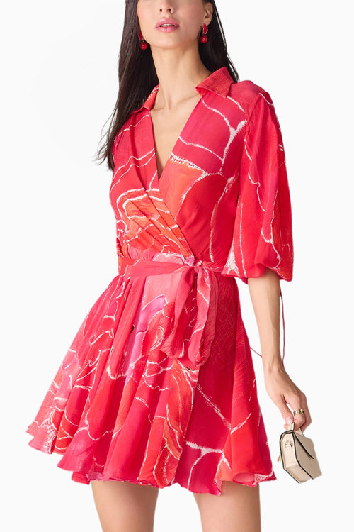 Pink Scratch Flower Faye Dress