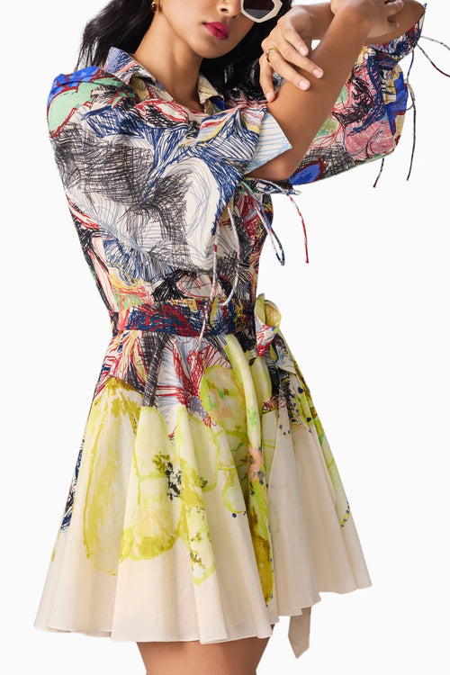 Yellow Blue Prime Faye Dress