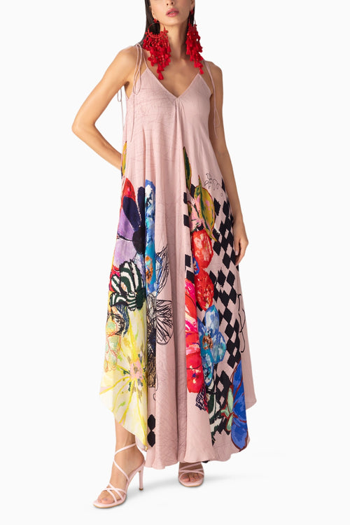 Peach Vintage Block Yazmine Dress
