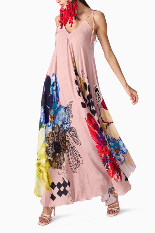 Peach Vintage Block Yazmine Dress