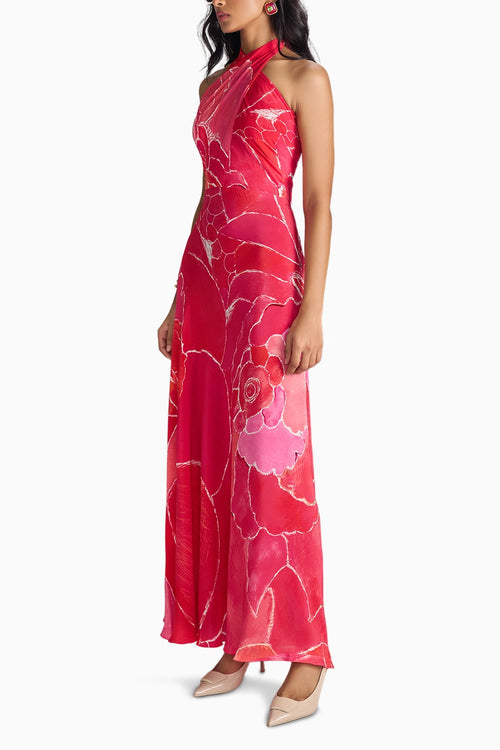 Pink Scratch Flower Shailee Dress