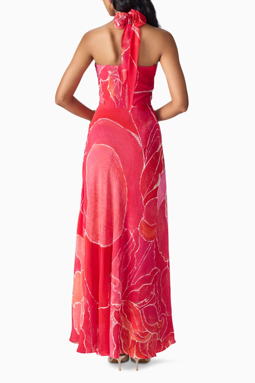Pink Scratch Flower Shailee Dress