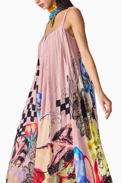 Peach Vintage Block Swing Dress