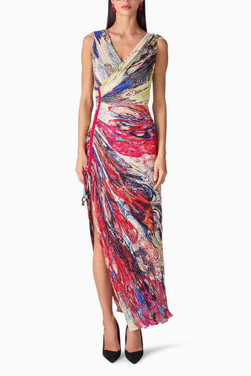 Yellow Blue Prime Anya Dress