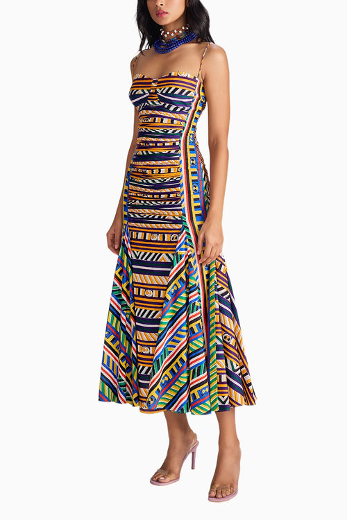 Green Yellow Stripe Mila Dress