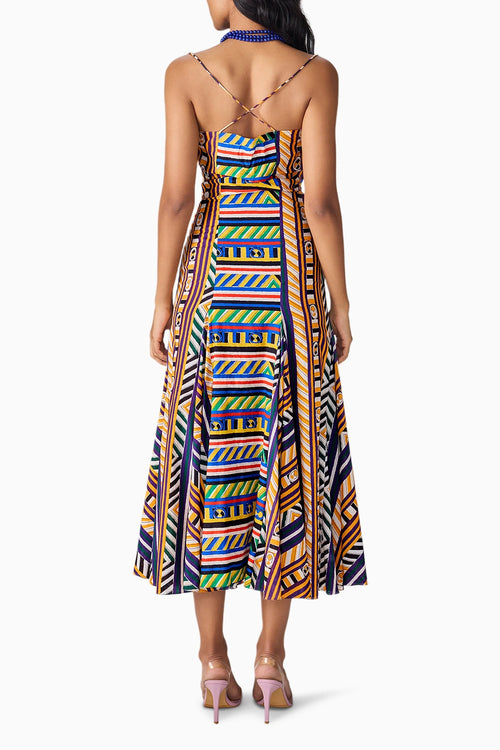 Green Yellow Stripe Mila Dress