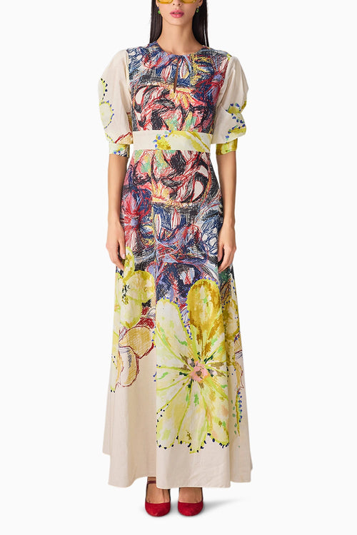 Yellow Blue Prime Daisy Dress