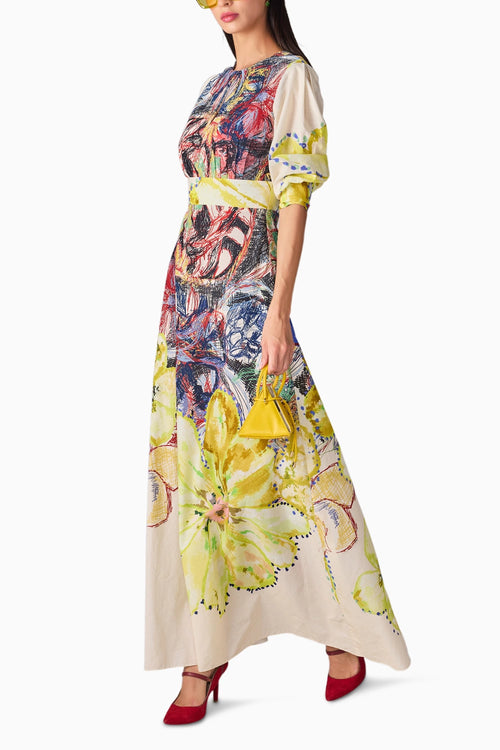 Yellow Blue Prime Daisy Dress