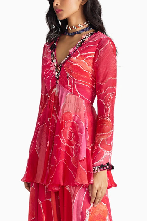 Pink Scratch Noor Kurta
