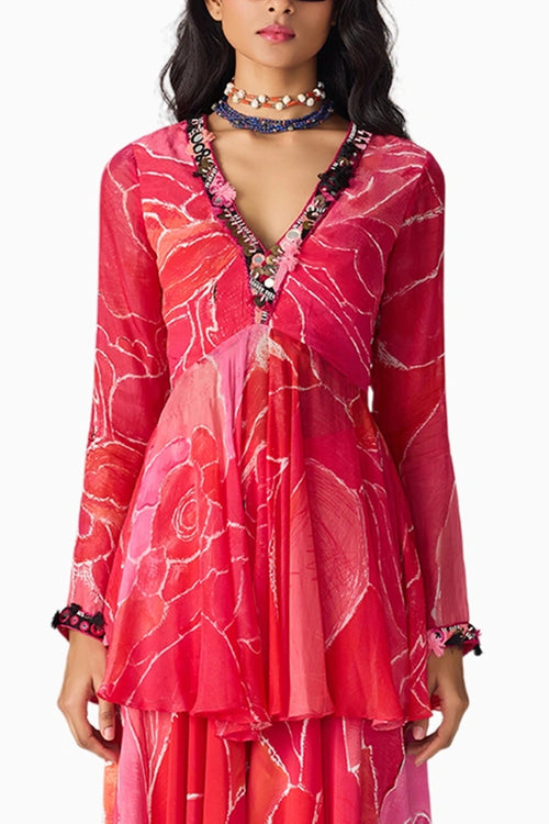 Pink Scratch Noor Kurta