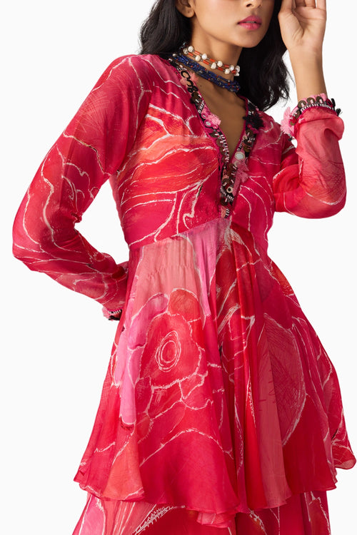 Pink Scratch Noor Kurta