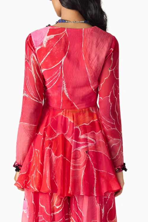 Pink Scratch Noor Kurta