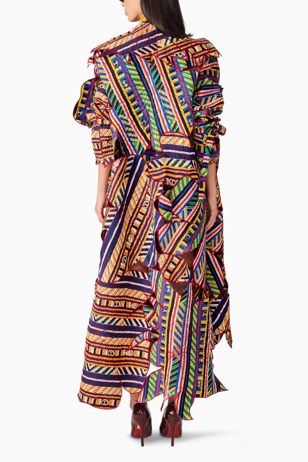 Green Yellow Stripe Effie Coat