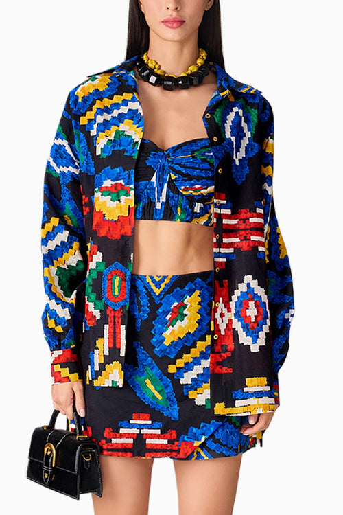 Black Multi Ikat Sia Shirt