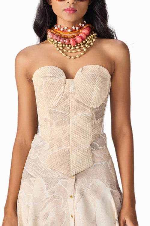 Dull Scratch Flower Agnes Corset