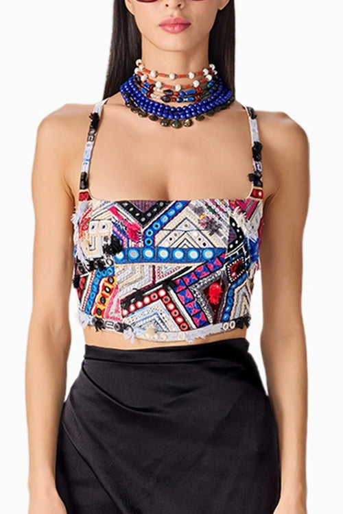 Emilia Shirt Cape With Malaika Bustier & Zuri Skirt
