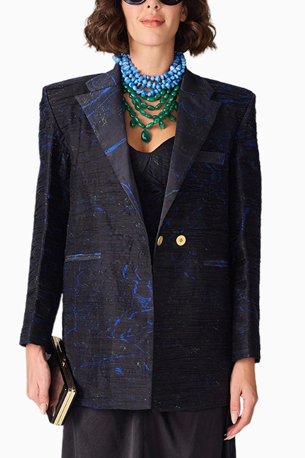Black Scratch Flower Kellie Blazer
