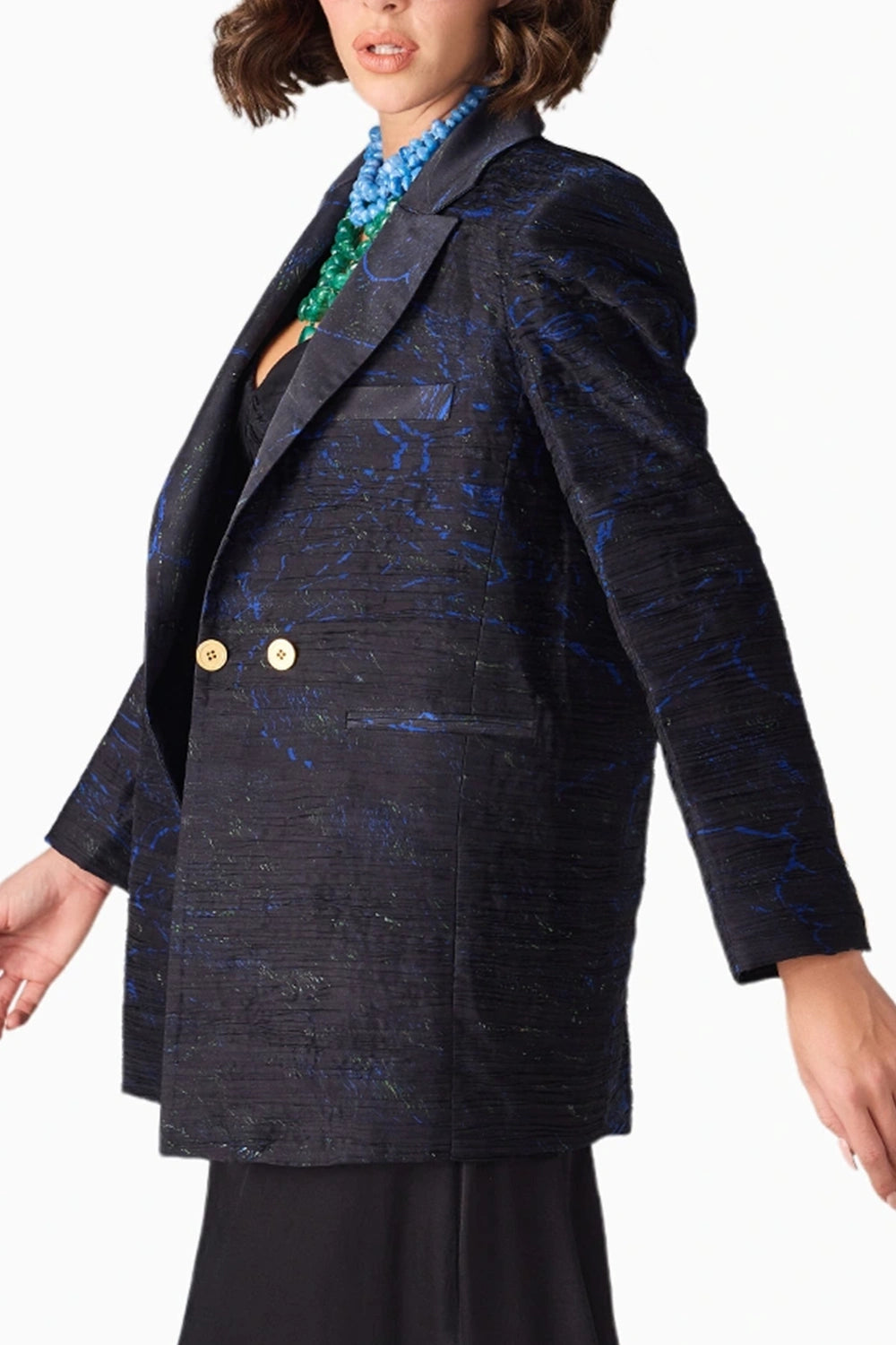 Black Scratch Flower Kellie Blazer
