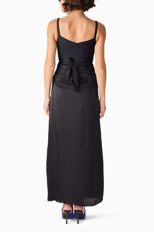 Black Scratch Flower Dakota Bodysuit With Black Zuri Skirt