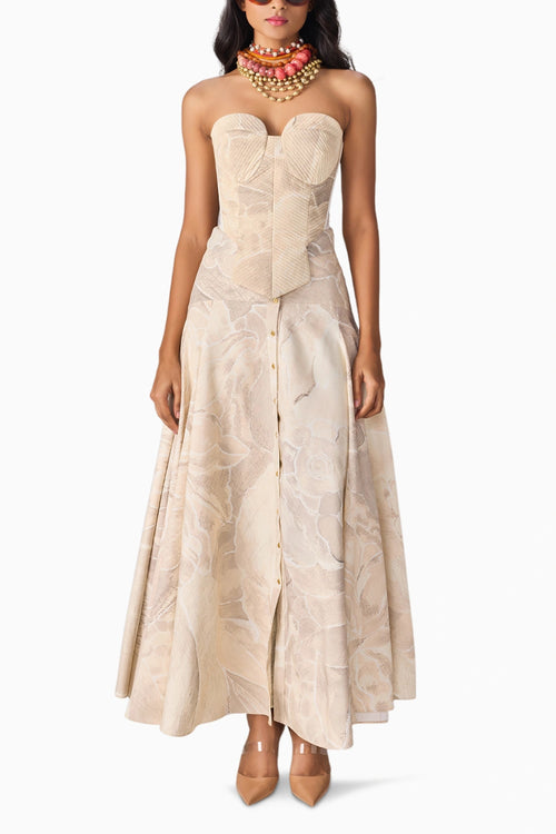 Dull Scratch Flower Harper Trench With Agnes Corset & Ziva Skirt