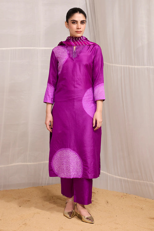 Purple Saanjh Suit