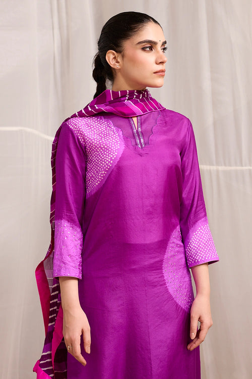Purple Saanjh Suit