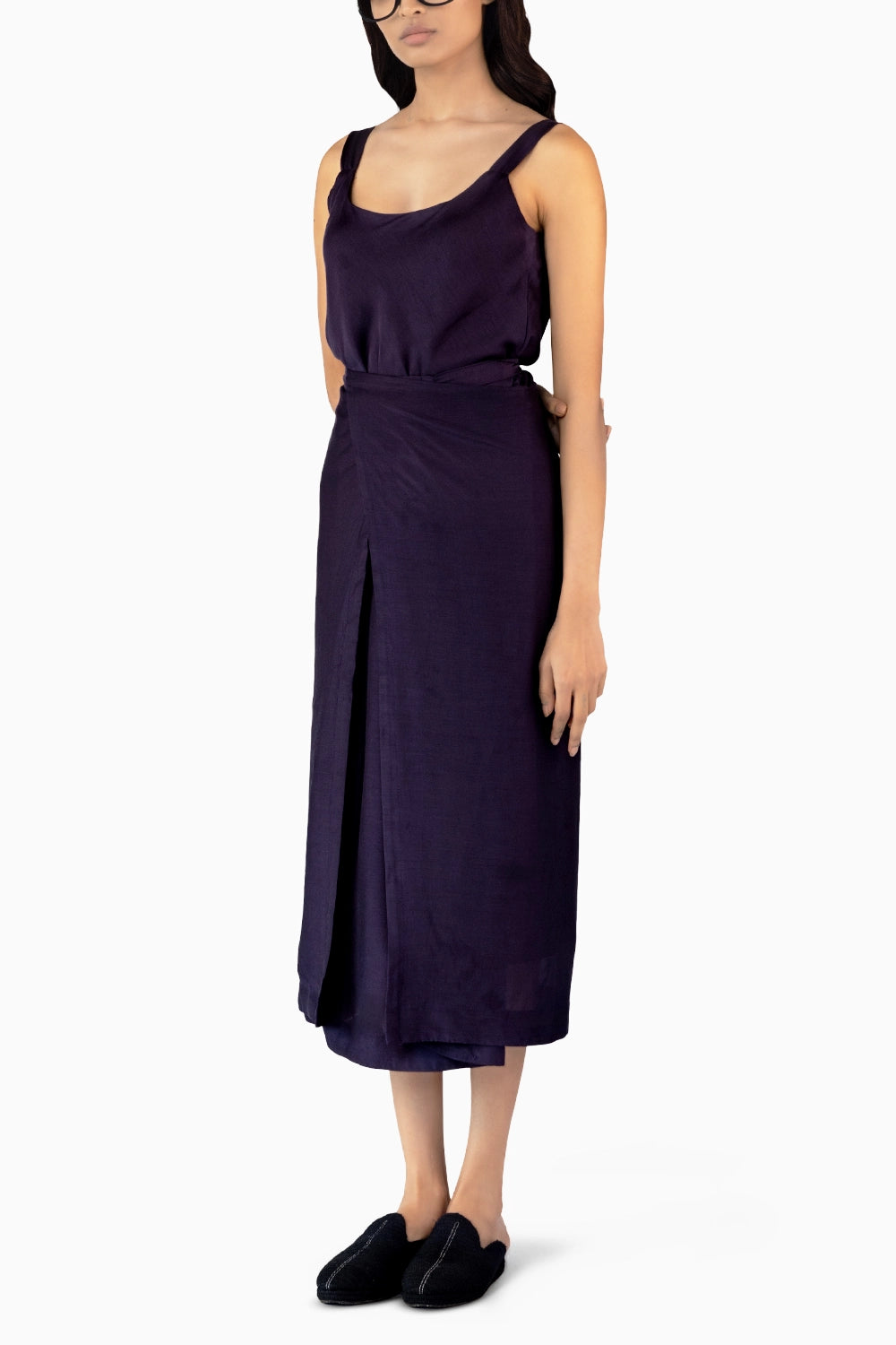 Violet Silk Wrap Dress