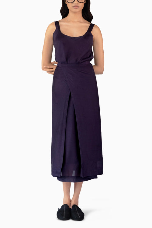 Violet Silk Wrap Dress