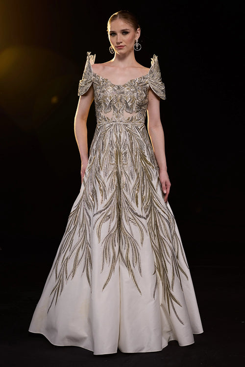 Structured Sleeve Gown