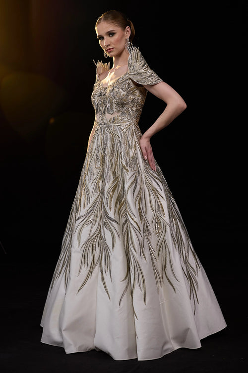 Structured Sleeve Gown