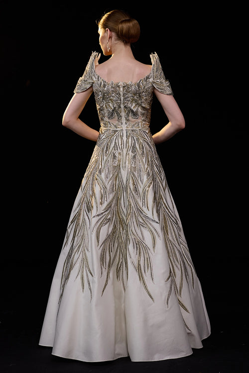 Structured Sleeve Gown