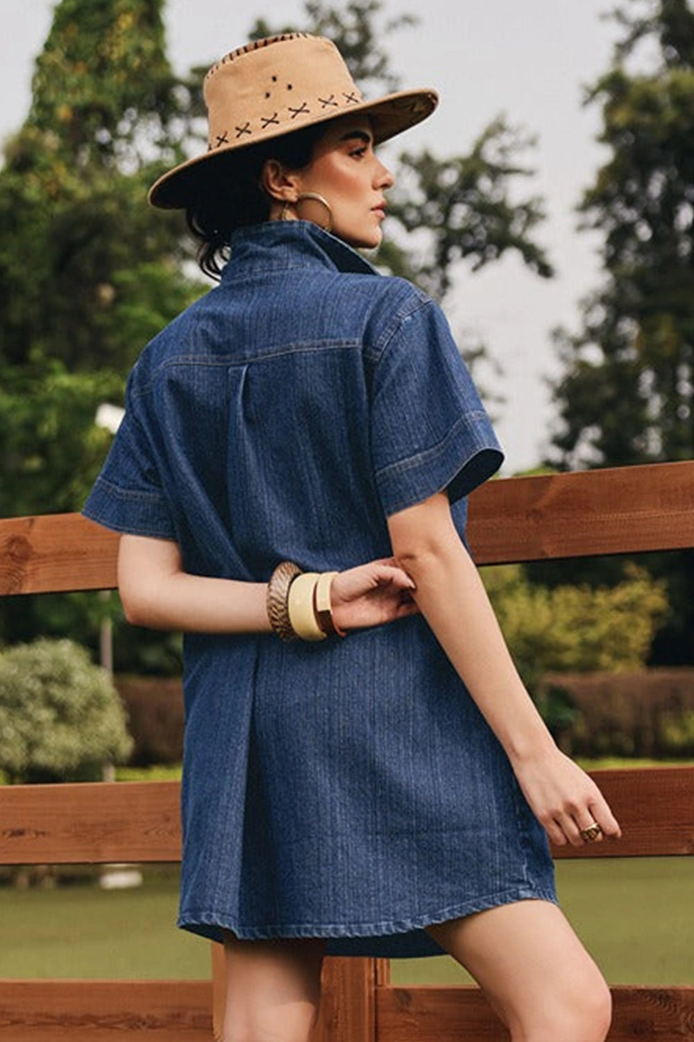 Heidi Denim Panelled A-line Dress