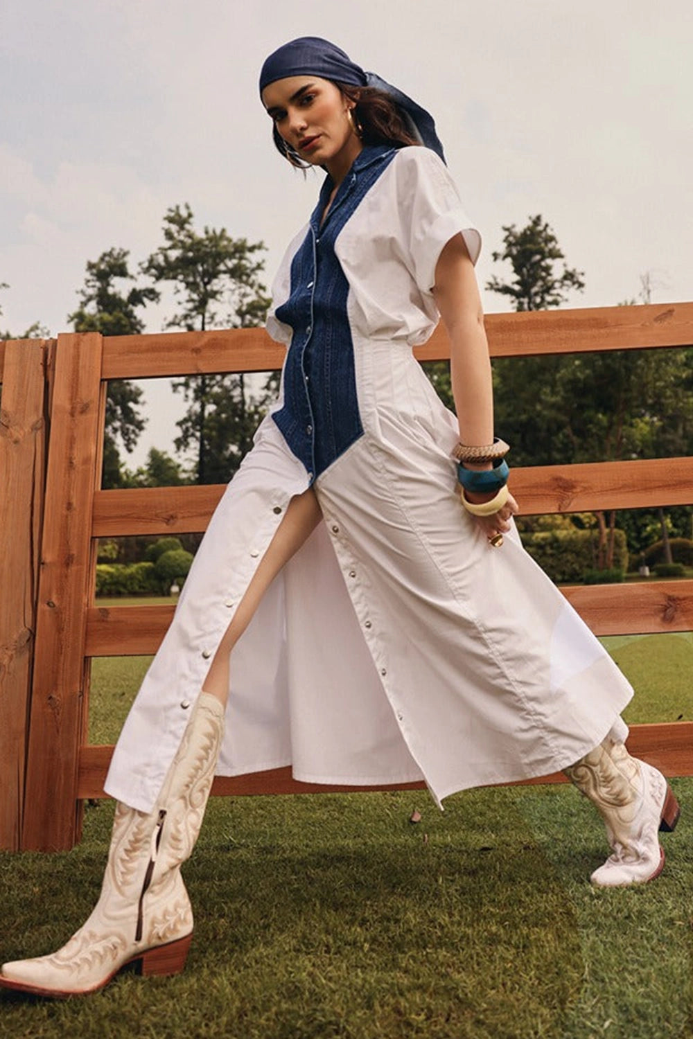 Ivy Denim Panel Dress