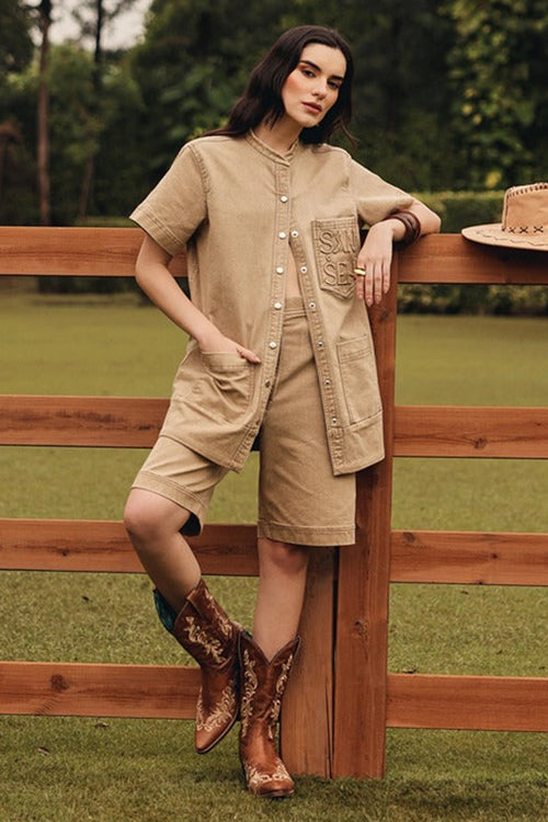 Maple Tan Shacket Set