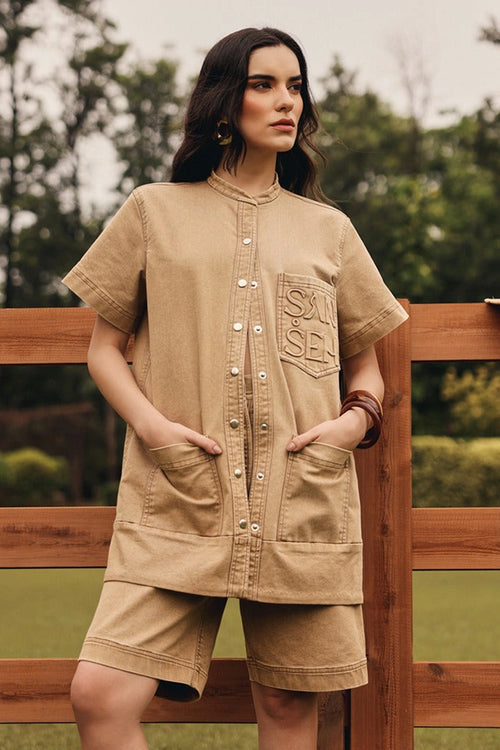 Maple Tan Shacket Set