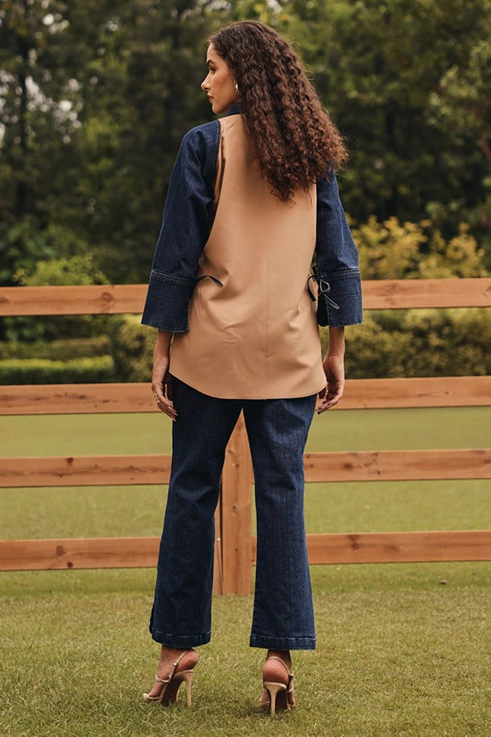 Fawn Button Down Shirt with Straight Pants