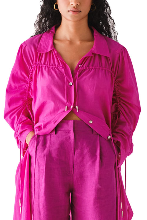 Sana Silk Cotton Shirt Dress