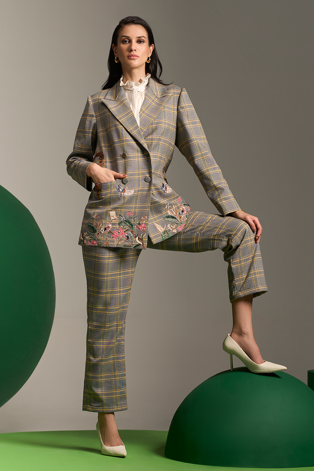 Checkered Sanctuary Checkered Pant Suit