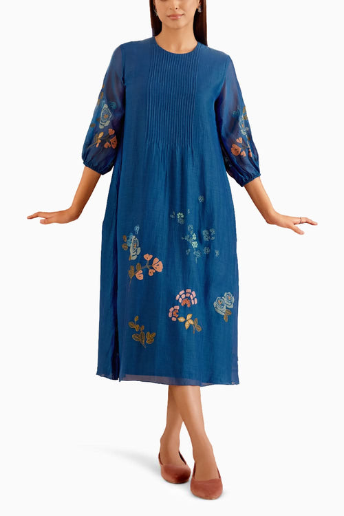 Sapphire Embroidered Dress