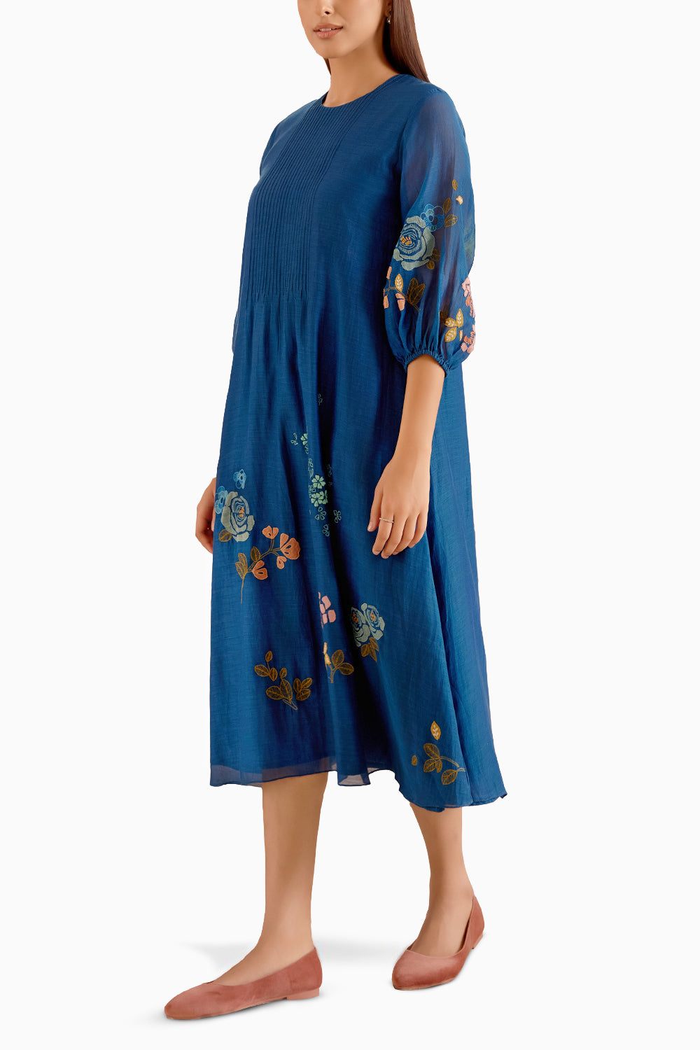 Sapphire Embroidered Dress