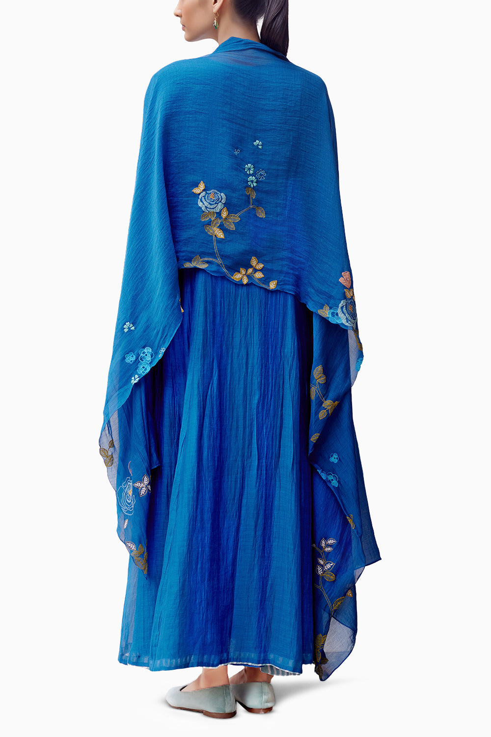 Sapphire Floral Anarkali Set