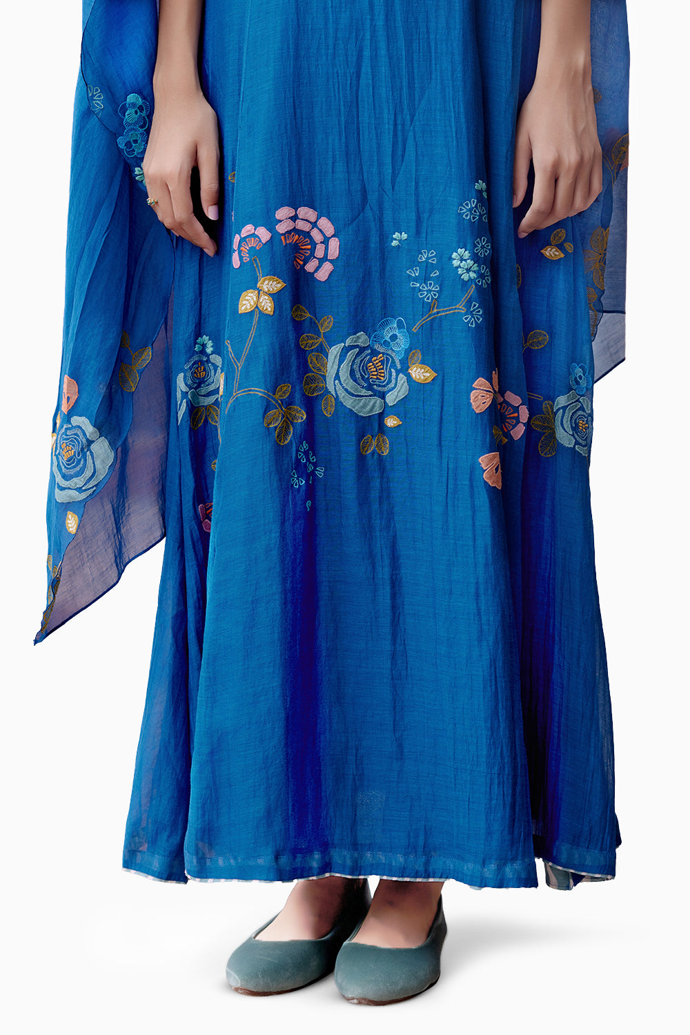 Sapphire Floral Anarkali Set