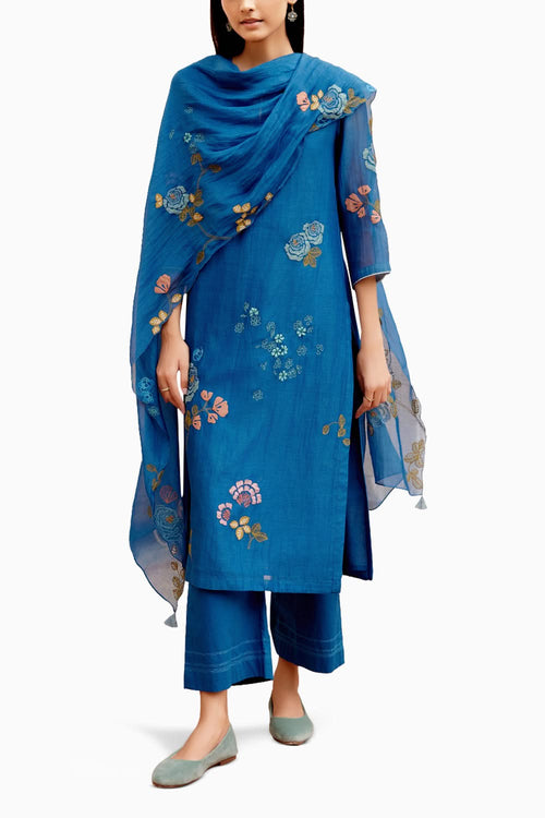 Sapphire Floral Embroidered Kurta set