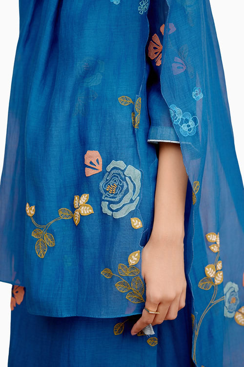 Sapphire Floral Embroidered Kurta set