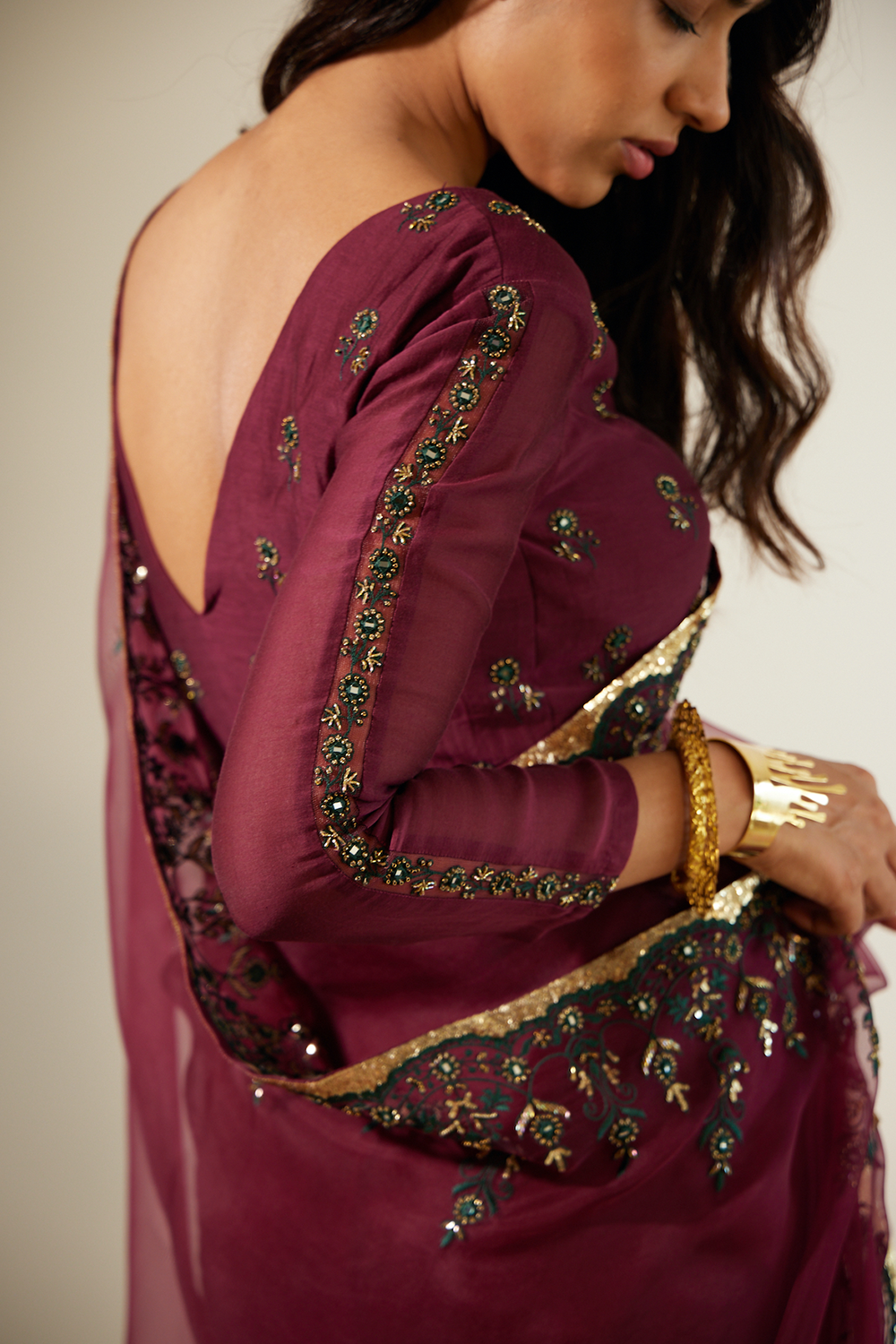 Purple Poornima Saree With Blouse