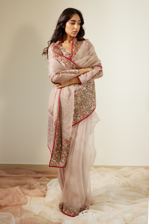 Grey Gulaal Saree With Blouse