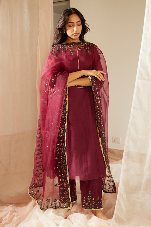 Purple Poornima Stole