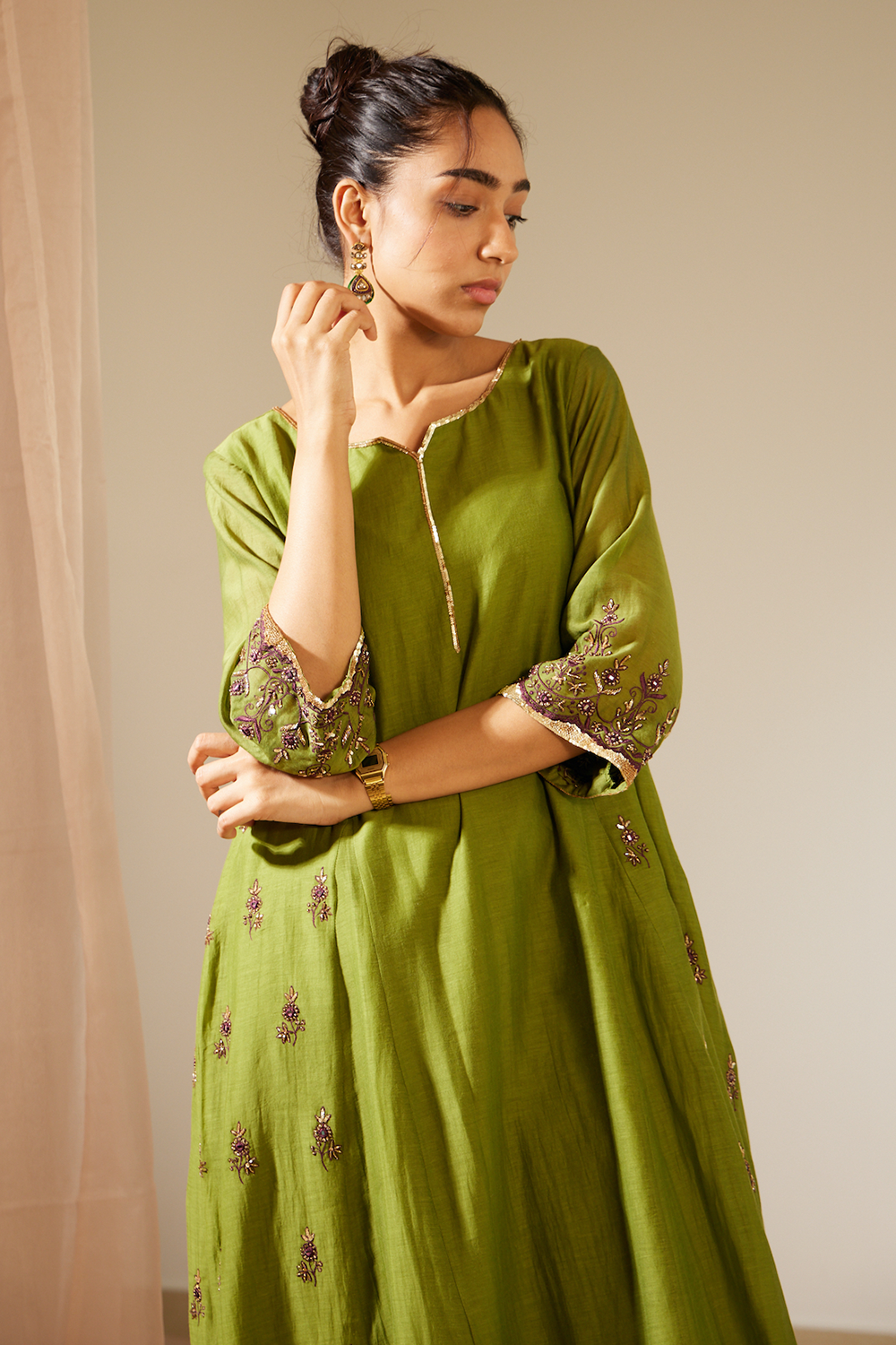 Green Poornima Kurta Set