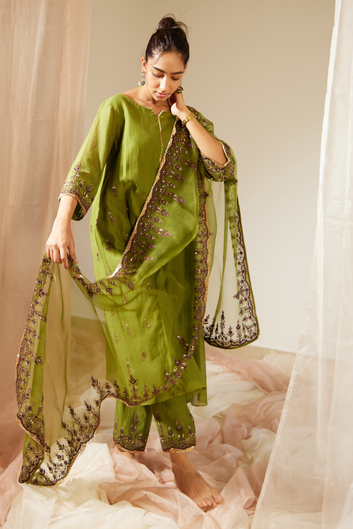Green Poornima Stole