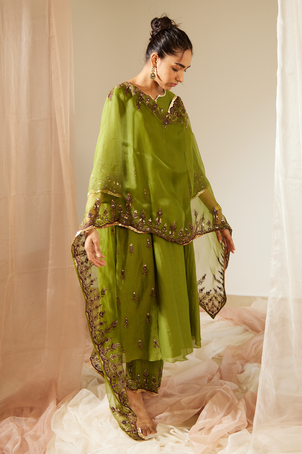 Green Poornima Stole